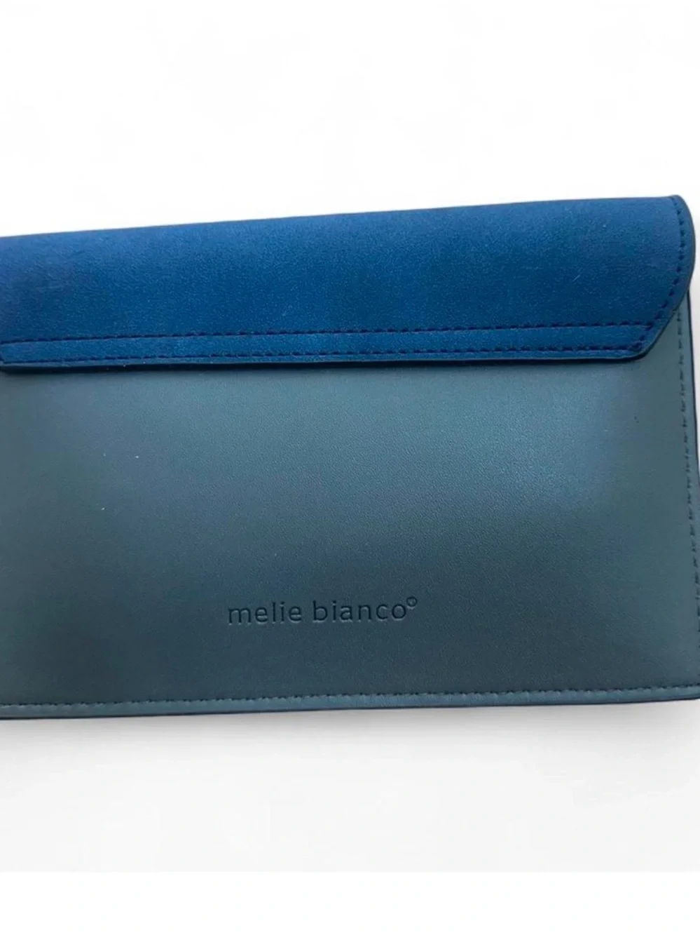 NWT Melie Bianco Two-Tone Blue Envelope Clutch